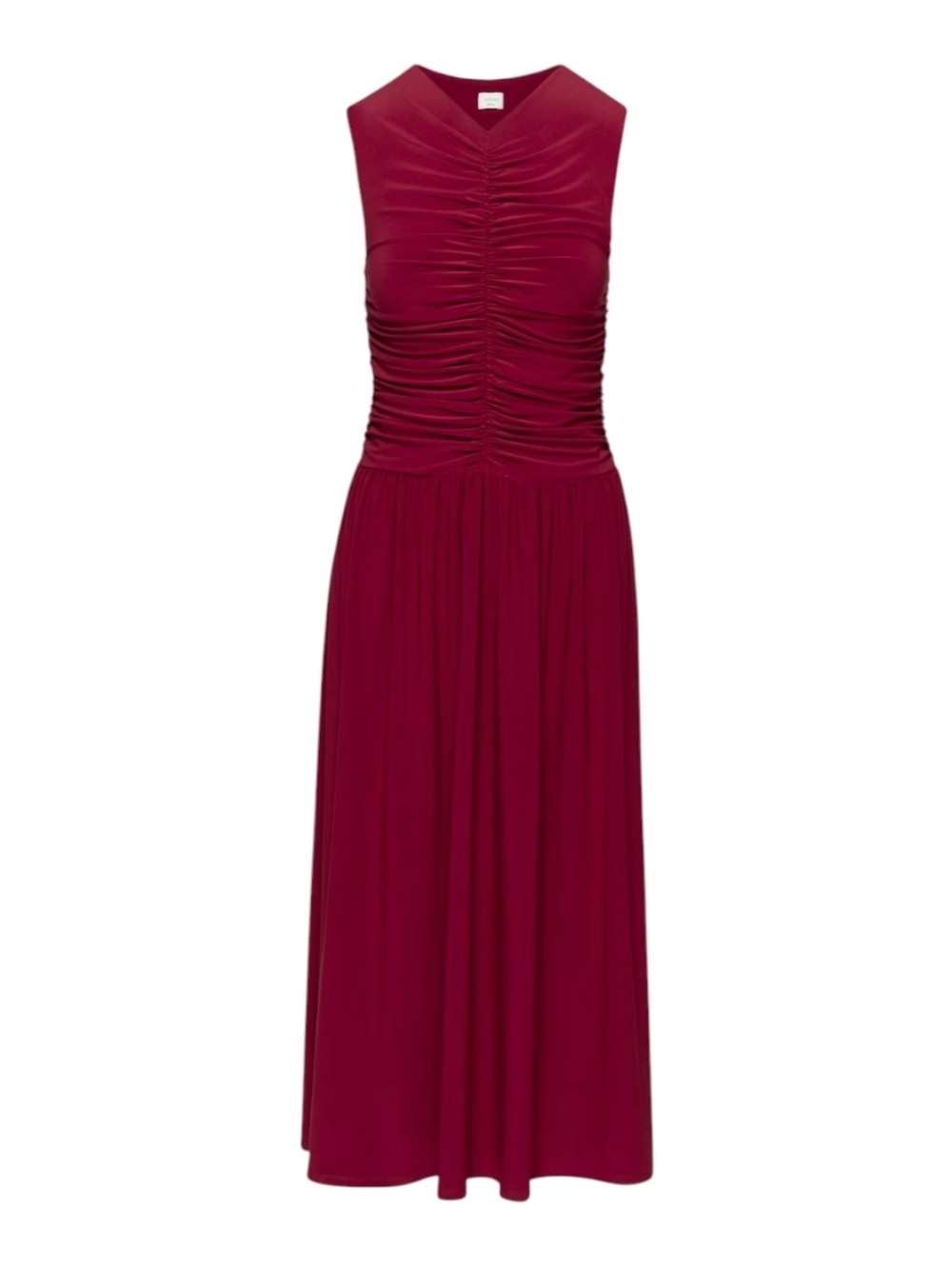 Aritzia Wilfred Fosette Dress Ruched Dark Ruby Red Women's XS